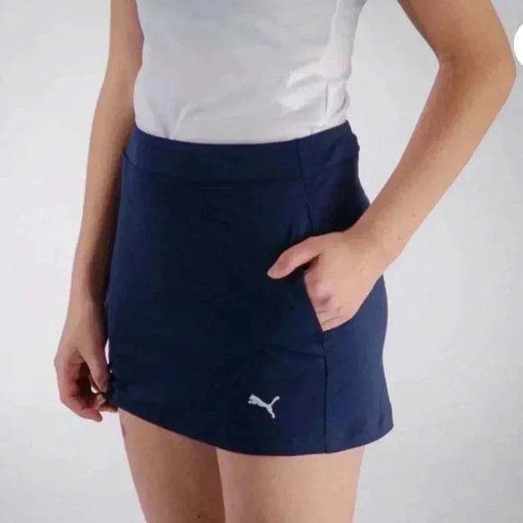 Junior Girls Puma Knit Golf Skirt Navy - Picture 1 of 6